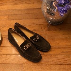 Salvatore Ferragamo Brown Suede Loafers